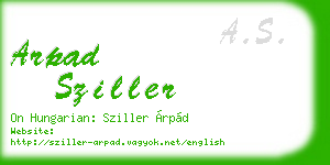 arpad sziller business card